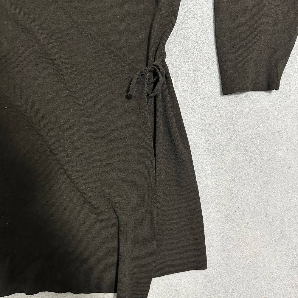 Eileen Fisher Knitted Wool Wrap Sweater 3/4 Sleeve Black Womens Size 1X - Picture 5 of 10